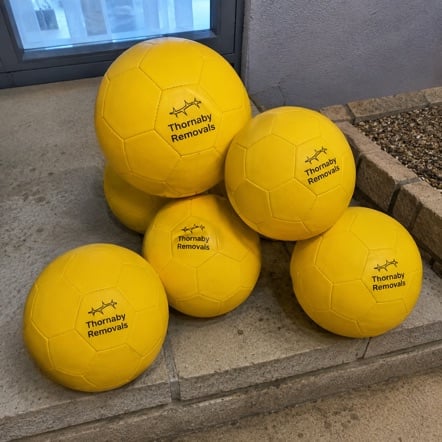 Personalized soccer balls - customer photo